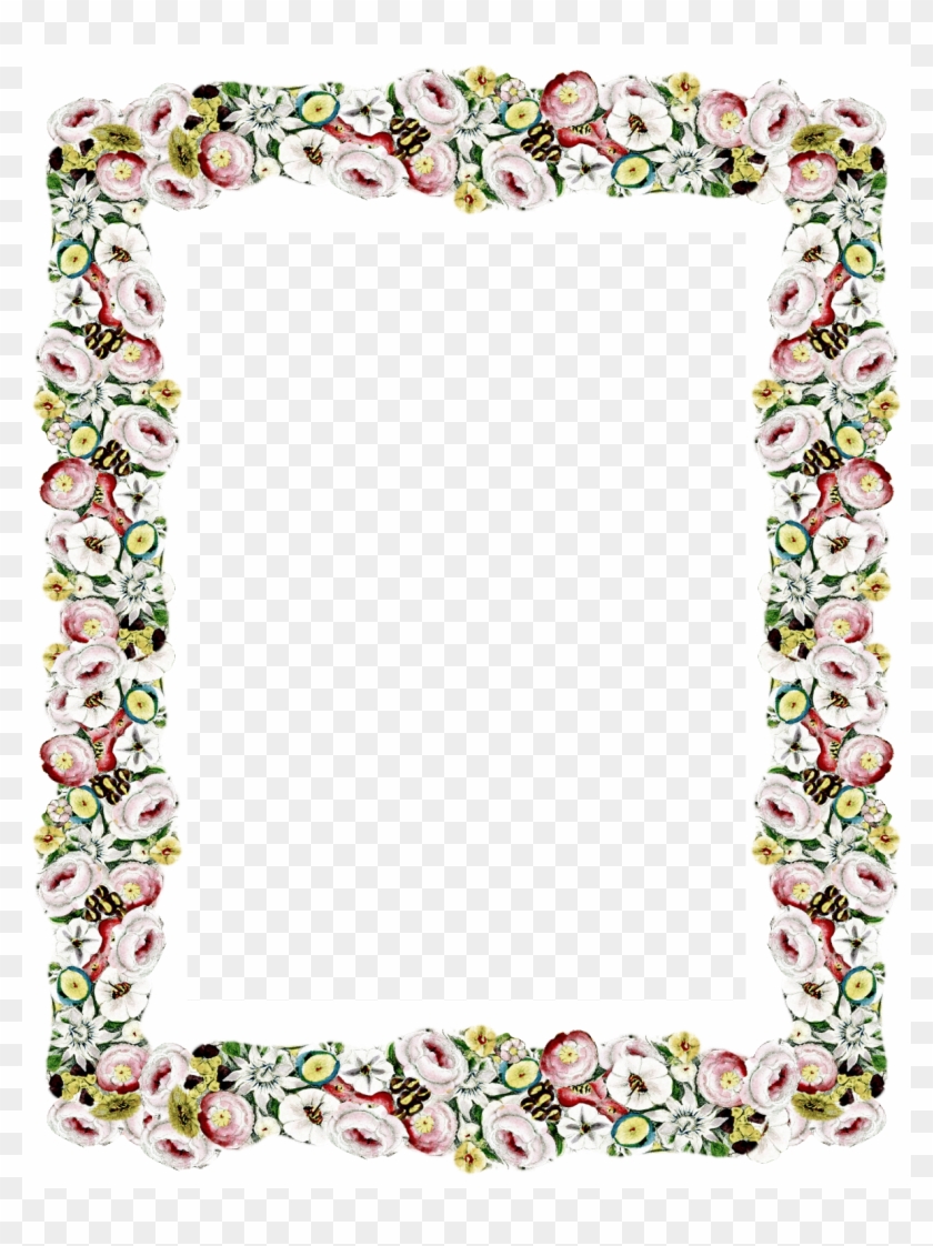 Vintage Flower Border Png Clipart #1849578