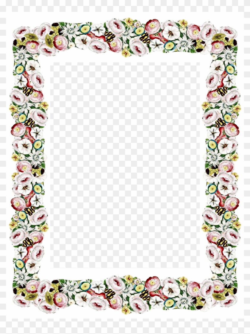 Vintage Flower Border Png Clipart