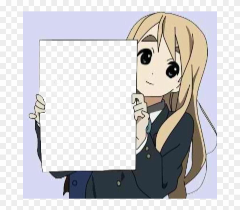 I Don T Know How Anime Girls Holding Signs Is A Meme Clipart Pikpng