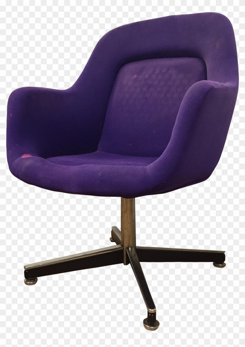 Furniture Chair White Furry - Purple Desk Chair No Wheels Clipart #1851591