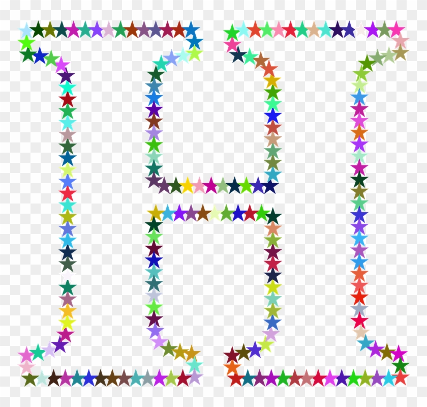 H Letter In Multi Stars Png Image Clipart