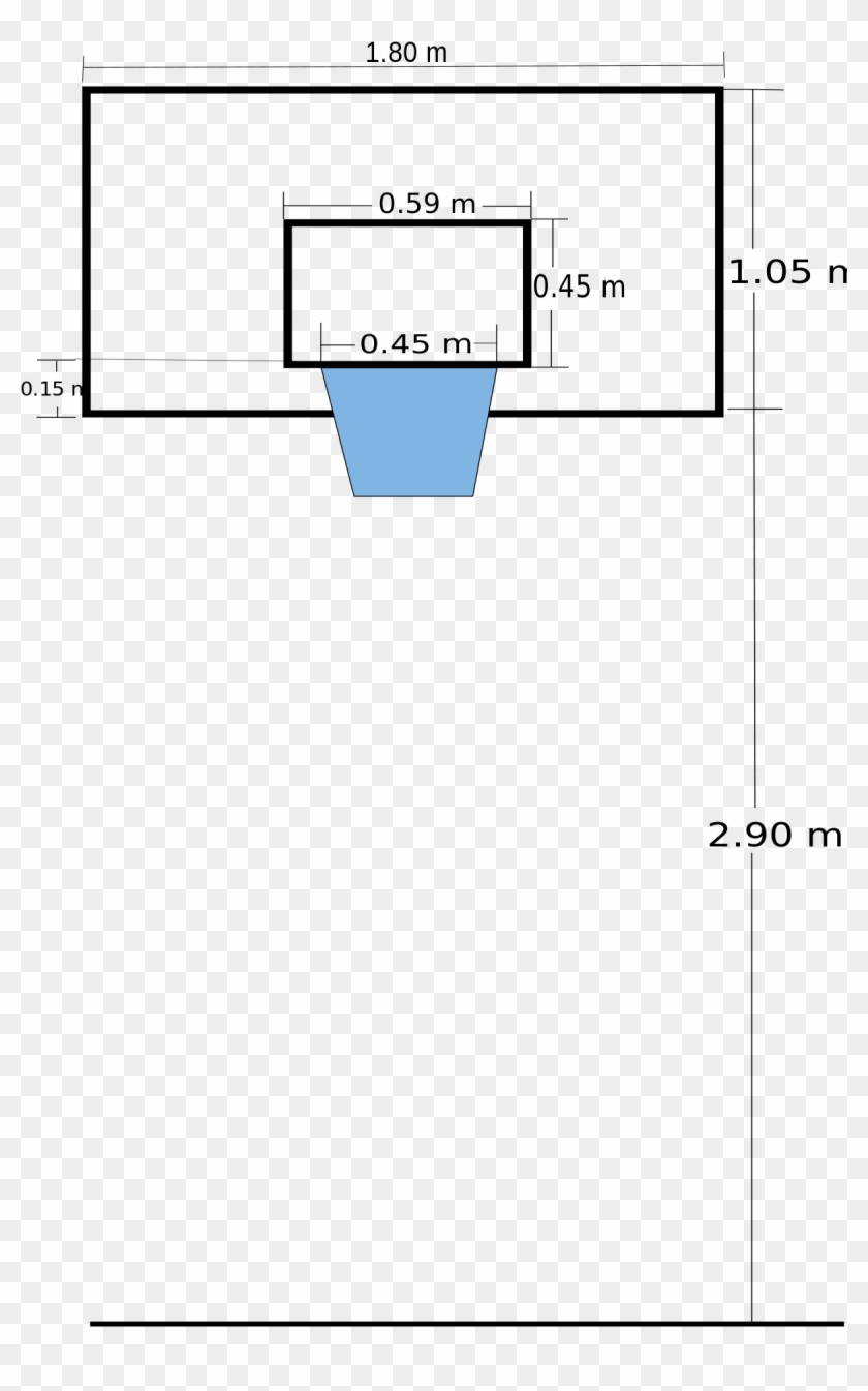 Basketball Backboard And Basket - Basketball Backboard Size In Cm Clipart #1854982