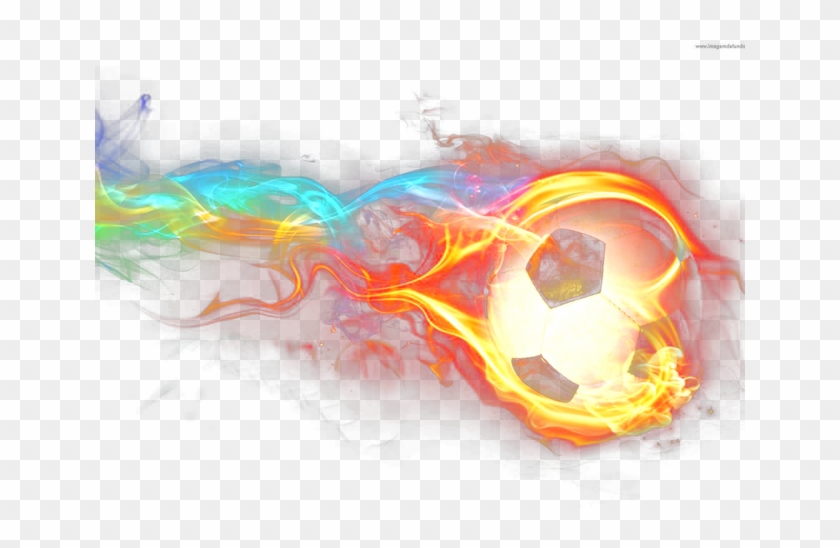 Ball Fire Wallpaper Neon Lighting Soccer Clipart - Soccer Ball On Fire Png Transparent Png