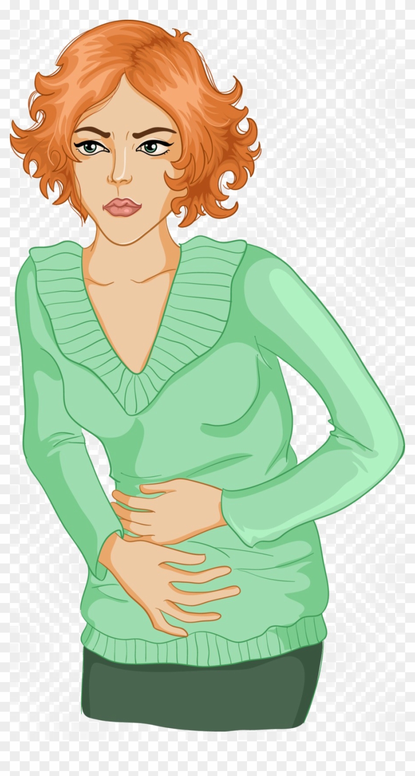 Pain In Stomach Transparent Background - Girl Stomach Ache Clipart - Png Download #1856513