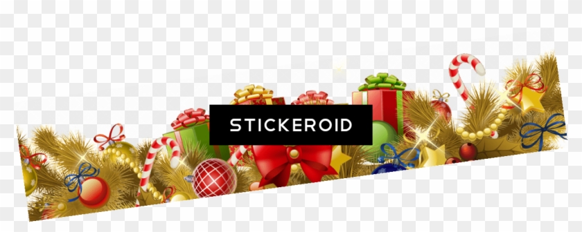 Beautiful Christmas Footer Gifts Balls Gold Clipart