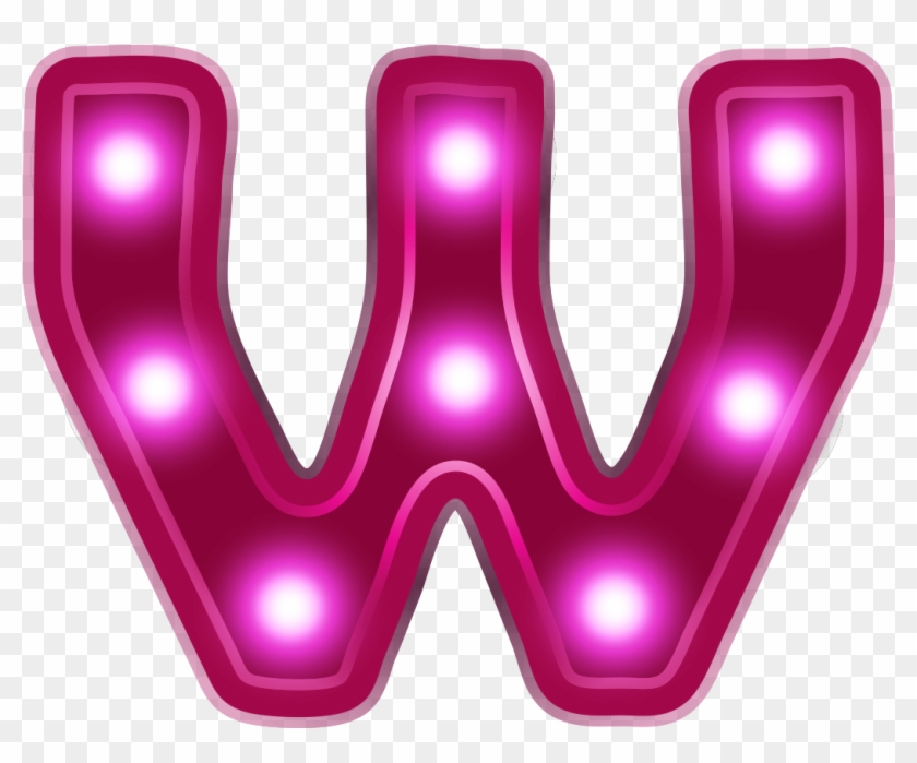 Letter W Red Neon - Letra W Neon Png Clipart #1856922