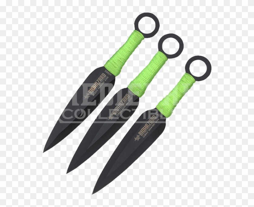 3 Piece Biohazard Apocalyptic Ninja Kunai Clipart