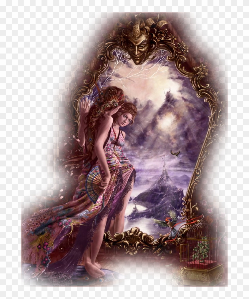 Fantasy Women Clipart Png - Mirror Fantasy Art Transparent Png