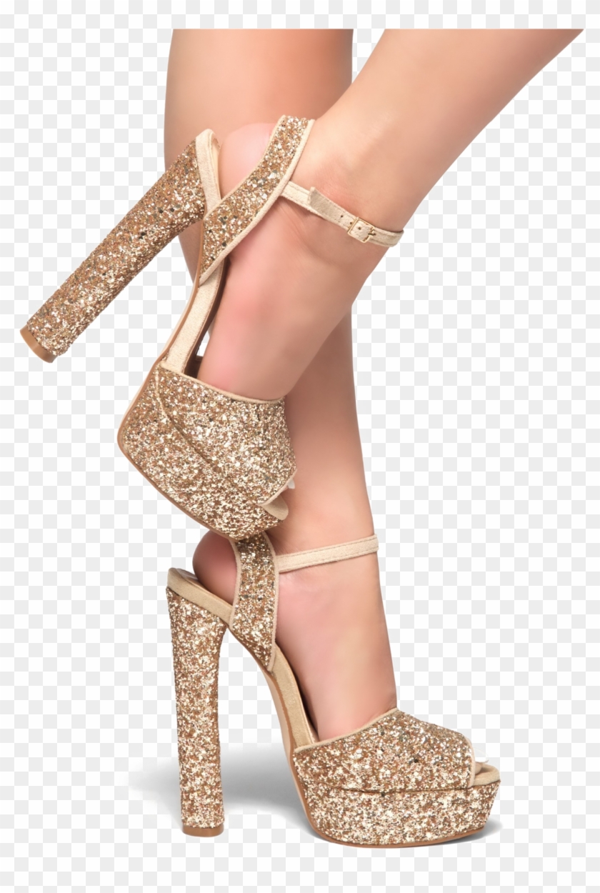 Heels Png Download Image - Gold Glitter Platform Heels Clipart #1859074