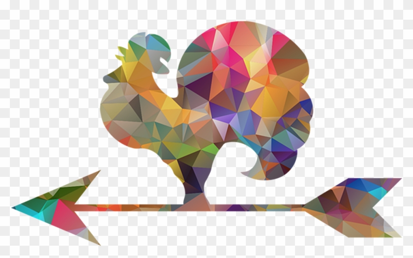 Chicken Hen Chicken Poly - Rooster Silhouette Clipart #1860238