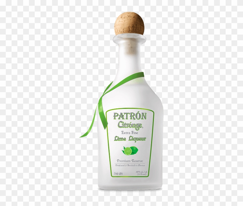 Citrónge Lime Bottle - Patron Citronge Liqueur Clipart #1860297