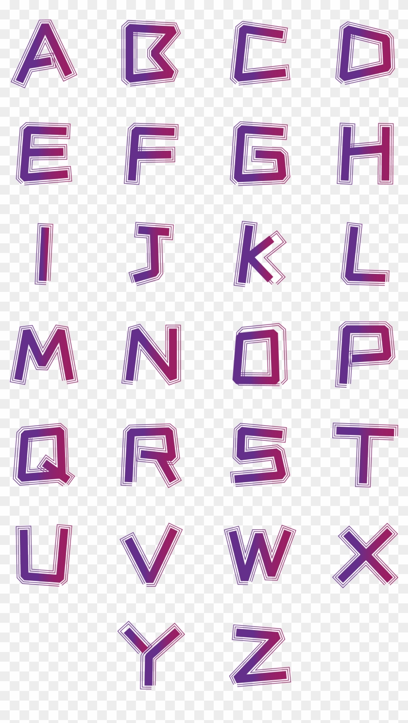 Gradient Font Beautiful English Letters Png And Vector Clipart #1861225