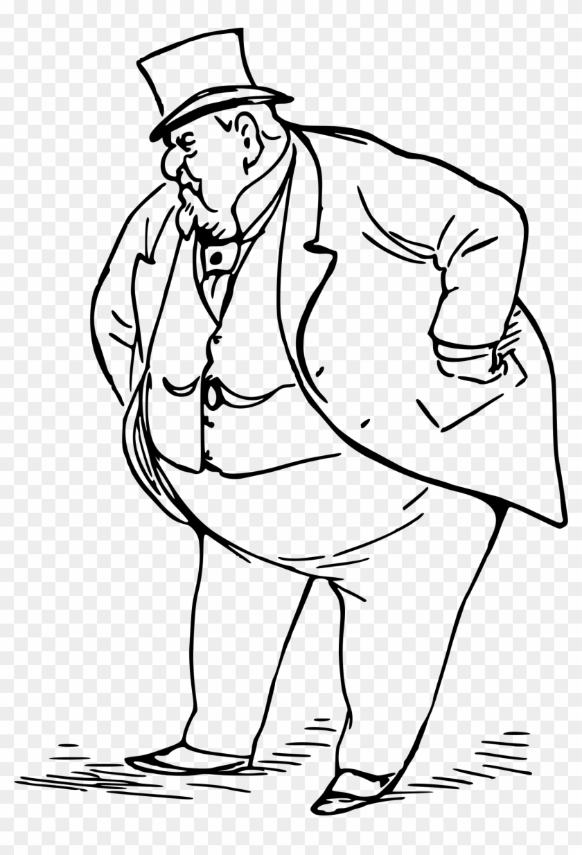 Big Image - Clip Art Black And White Fat - Png Download