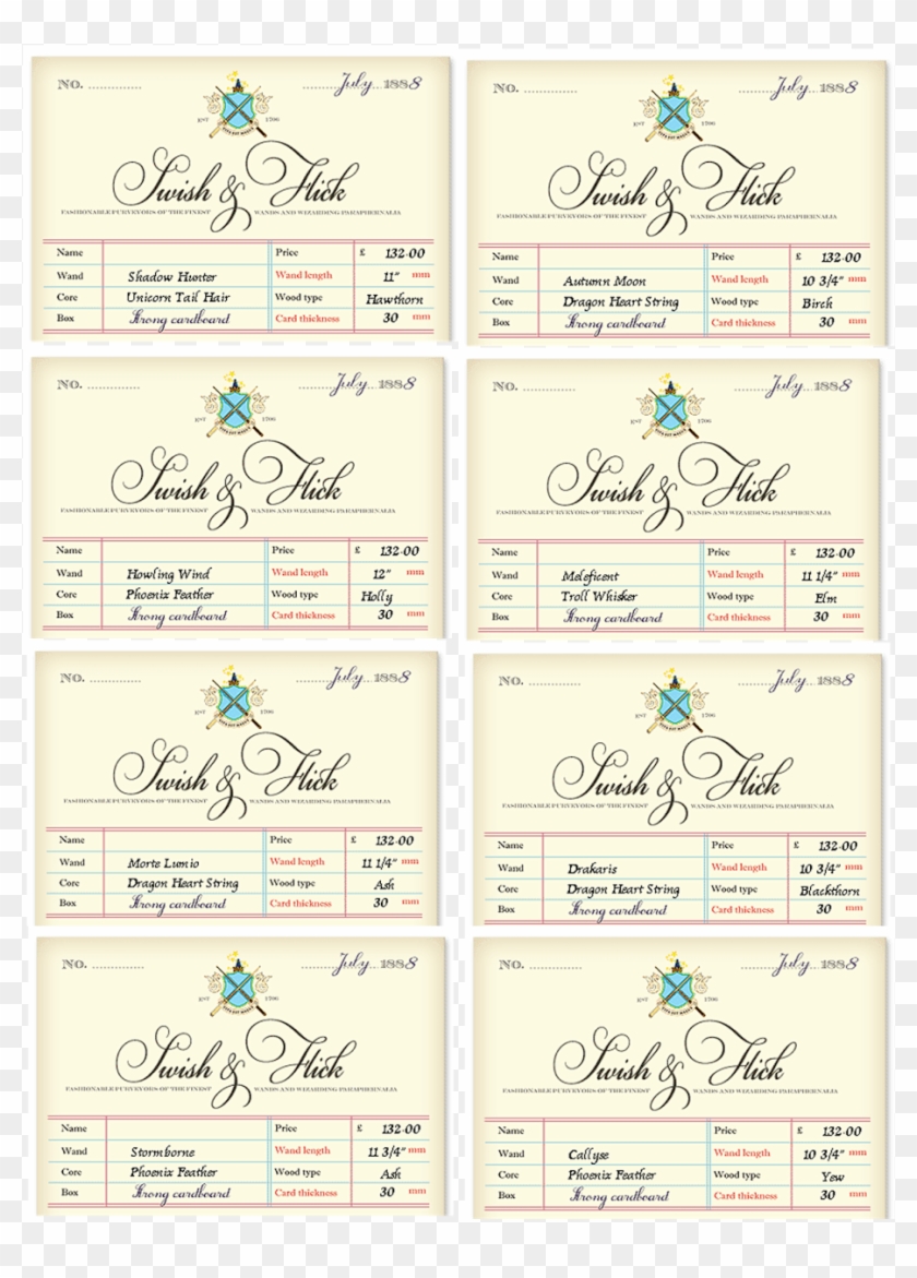 Our Harry Potter Party Throw Down - Ollivander Wand Receipt Clipart