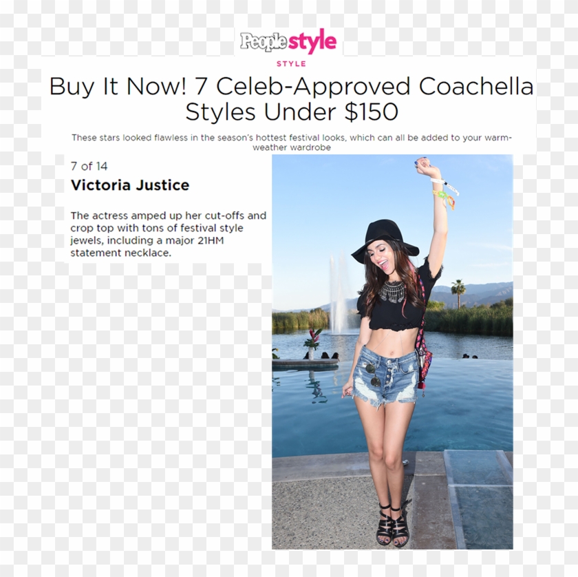 Victoria Justice Wearing 21hm At The Coachella Music - Victoria Justice Clipart #1861578