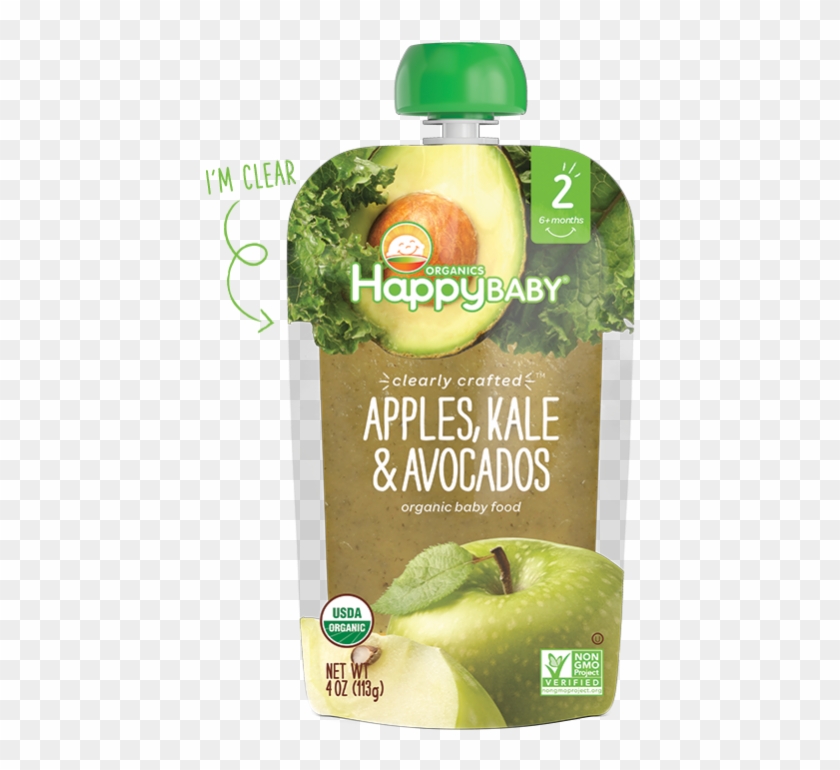 Happy Baby Stage 2 Broccoli, Peas & Pear - Avocado Baby Food Product Clipart