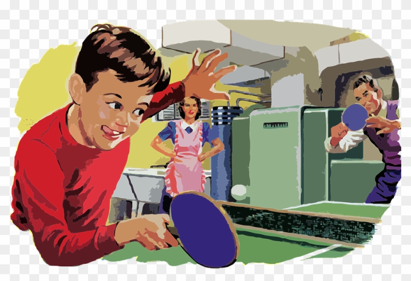 Vintage Table Tennis Signs Clipart #1861891