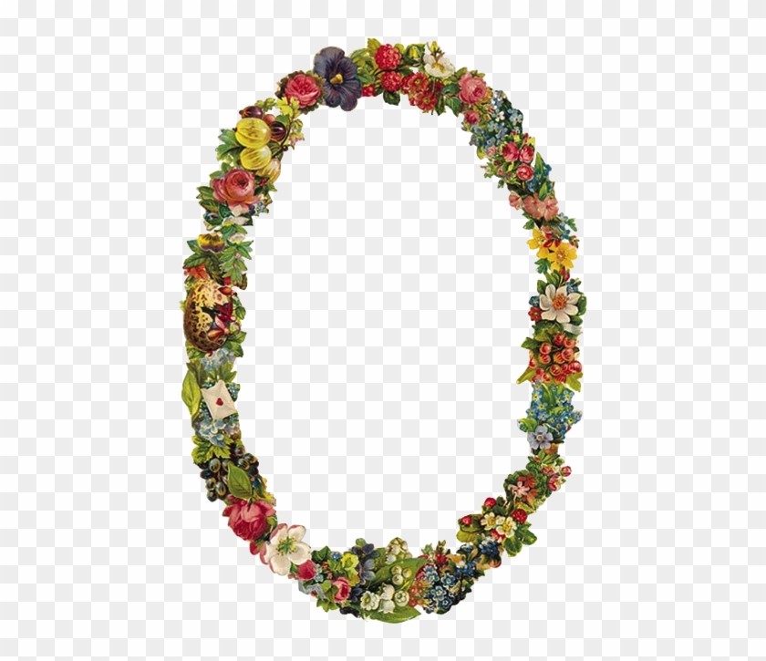 Victorian Flower Border Oval - Death Photo Frame Png Clipart