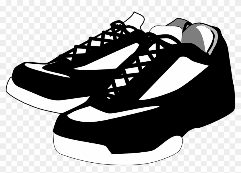 Tennis - Black Shoes Clipart - Png Download