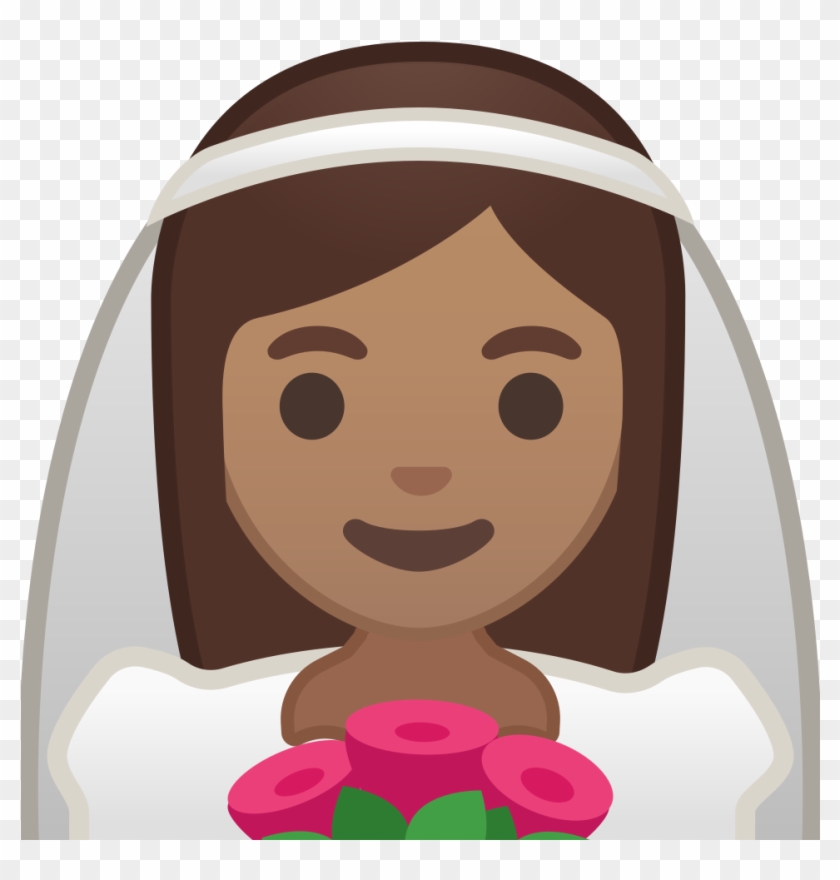 Bride With Veil Medium Skin Tone Icon - Emoji Noiva Png Clipart #1863986
