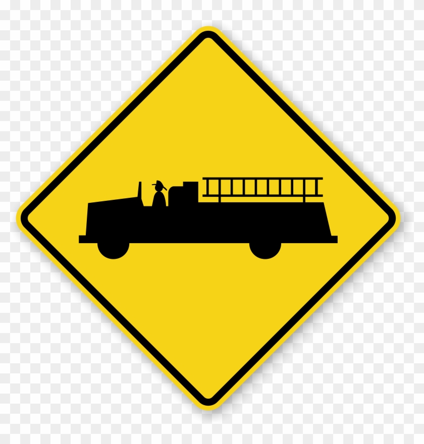 Emergency Vehicle Sign - Emergency Vehicle Warning Sign Clipart