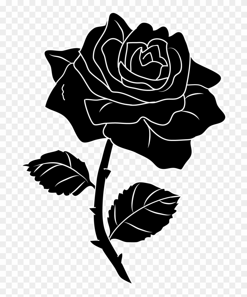 Rose Png Black And White Clipart #1866378