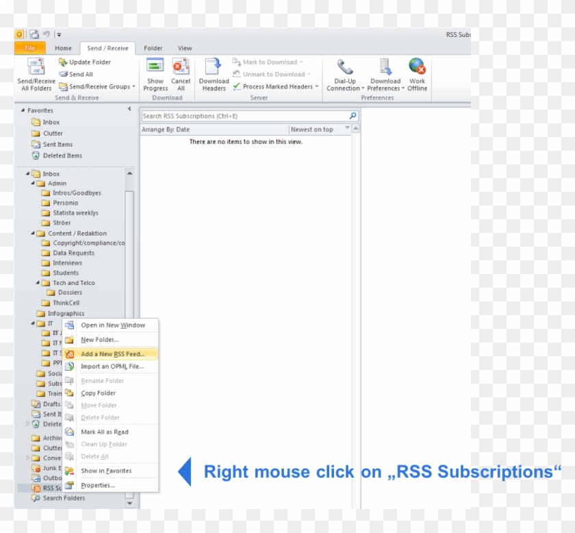 Subscribe To Rss Feed Using Outlook Clipart