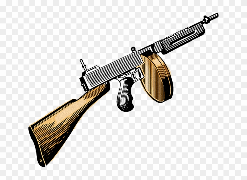 Machine Gun Clipart Gangster - Tommy Gun Clip Art - Png Download