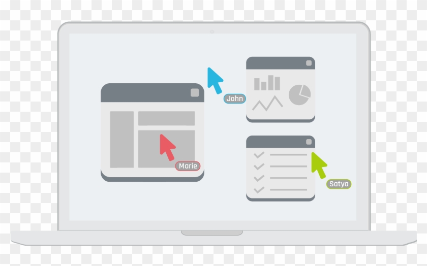 Collaborative Screen Sharing With Multiple Mouse Cursors Clipart