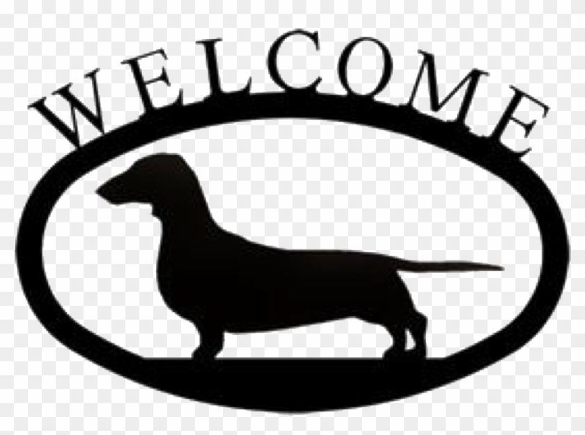 #welcome #sign #dachshund #dog #oval #freetoedit - Dog Welcome Silhouette Clipart