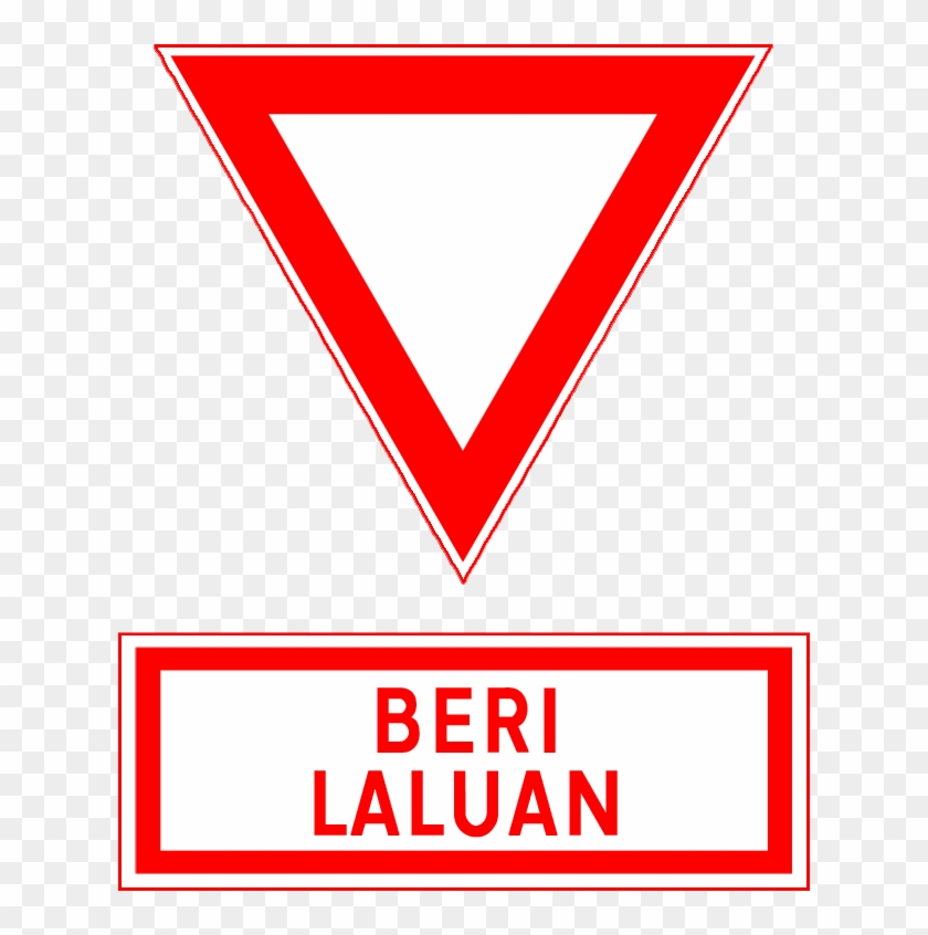 Malaysian Yield Sign - Road Sign In Malaysia Clipart #1871154