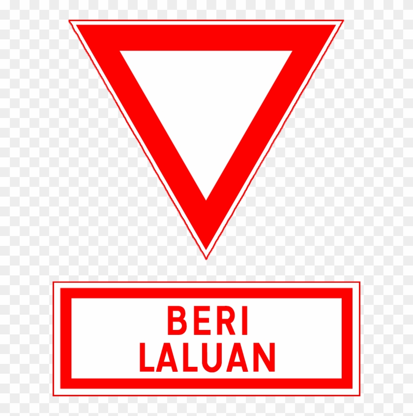 Malaysian Yield Sign Road Sign In Malaysia Clipart Pikpng