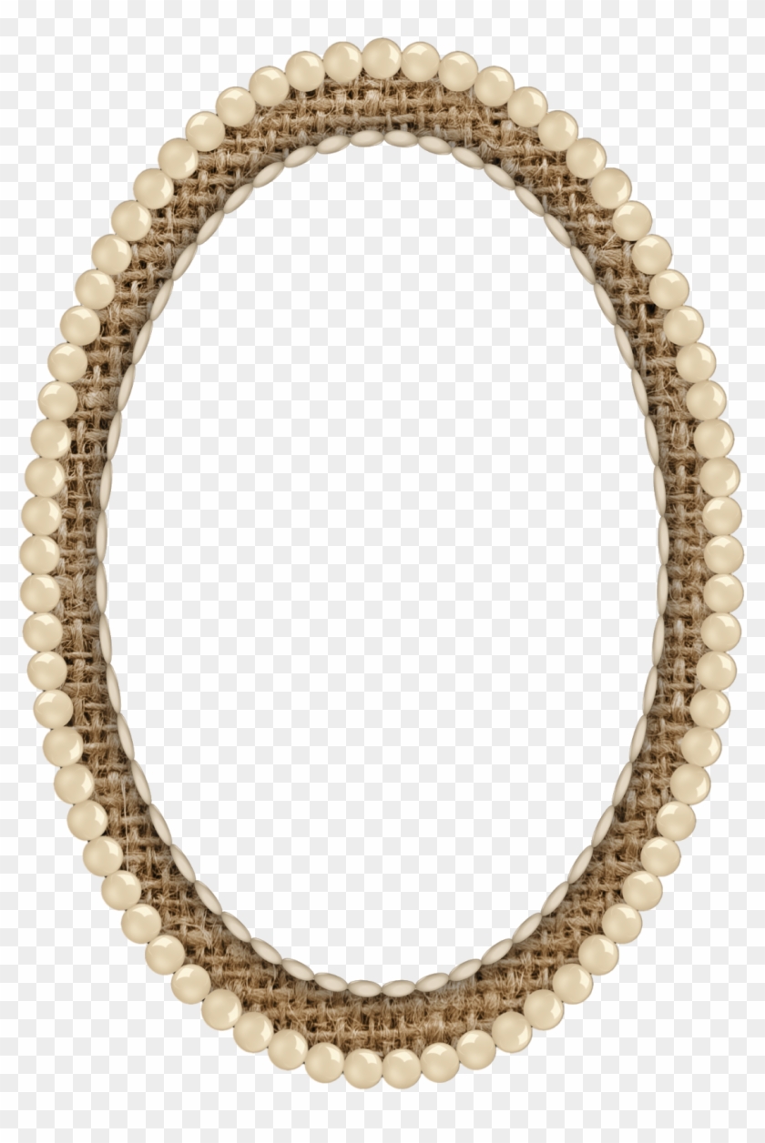 Burlap And Pearl Frame Clipart #1871465