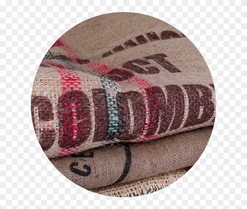Colombian Coffee Burlap Bag - Circle Clipart