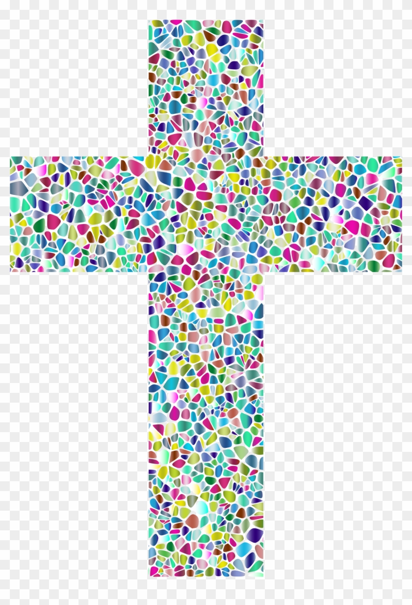 This Free Icons Png Design Of Polyprismatic Tiled Cross - Colorful Jesus Cross Clipart