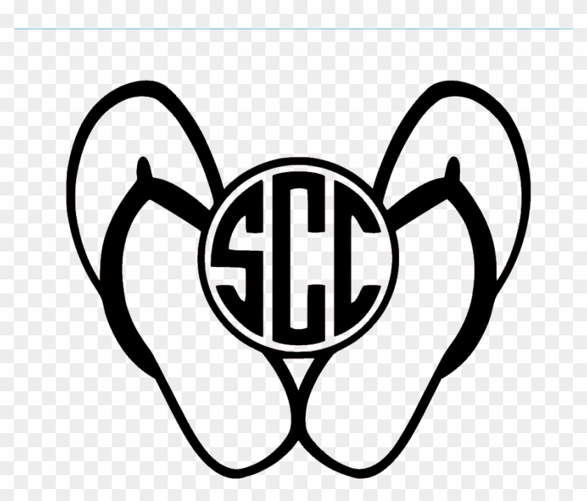 Flip Flop Monogram - Scc Monogram Clipart #1873001