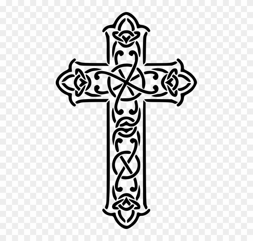Crucifix Images Pixabay Download - Celtic Cross Clipart Black And White - Png Download #1873074