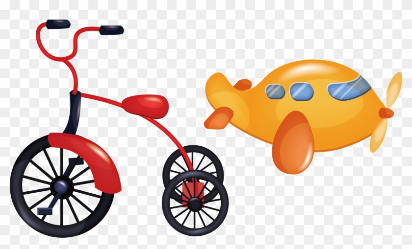 Picture Royalty Free Library Motorized Bicycle Clip - Cartoon Small Airplane - Png Download