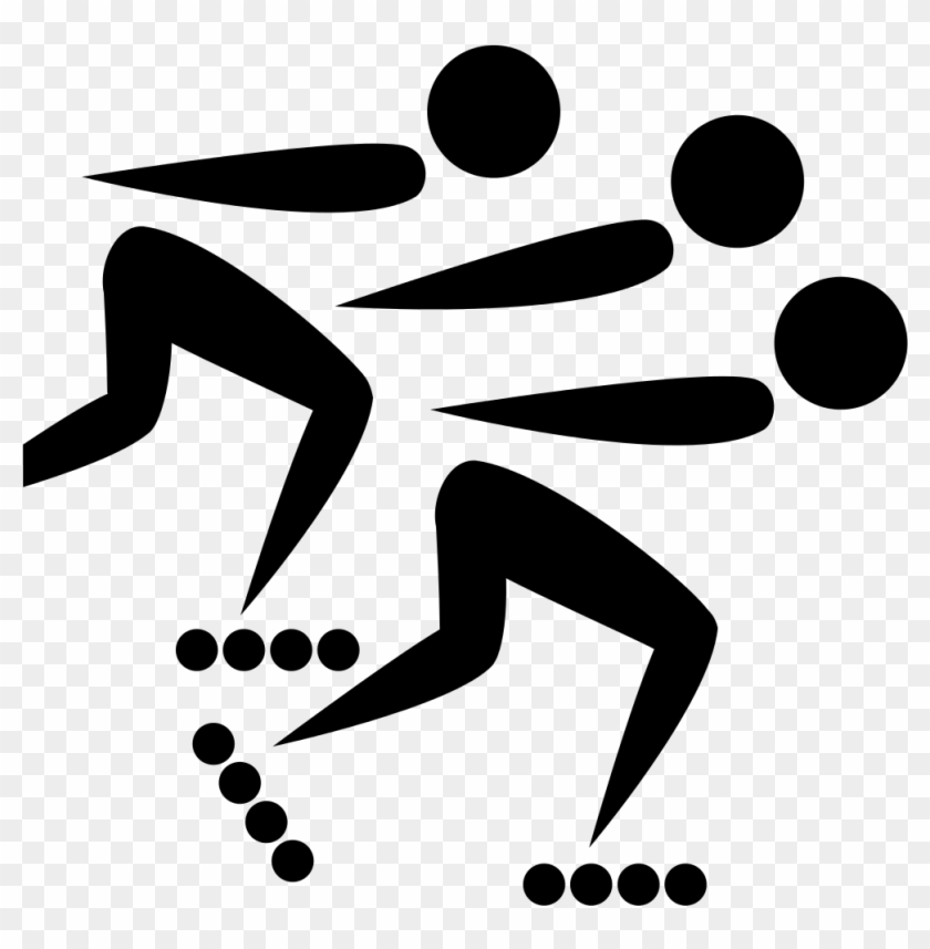 Inline Speed Skating Pictogram - Speed Skating Clipart #1873345