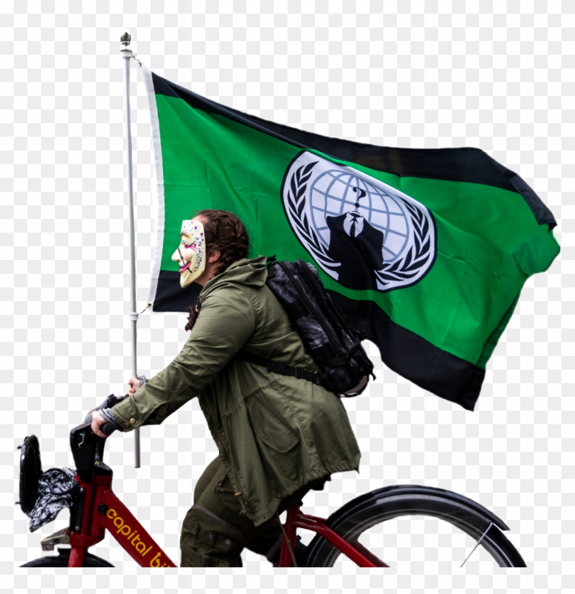 #anonymous #bike #green #flag #activism #ride #mask Clipart