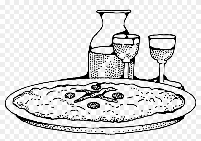 Pizza Clipart Schwarz Weiß - Png Download #1874980