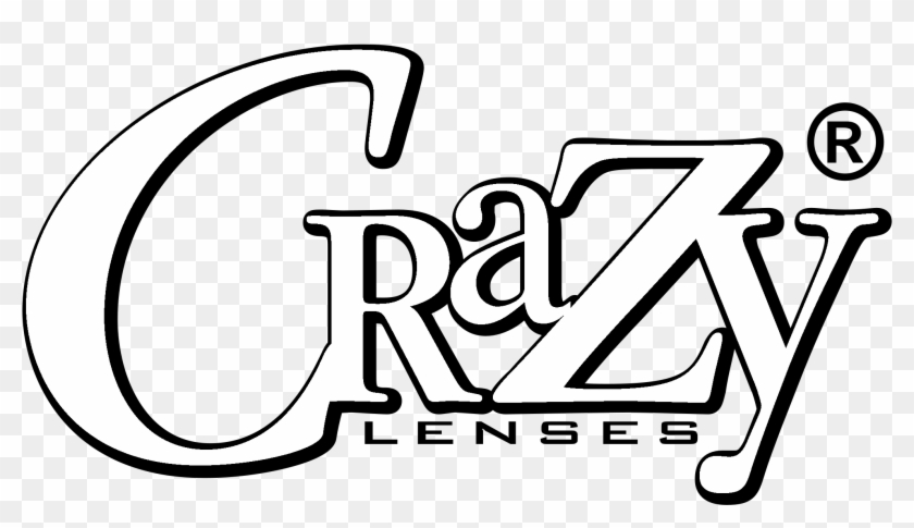 Crazy Lenses Logo Black And White - Crazy Logo Png Clipart