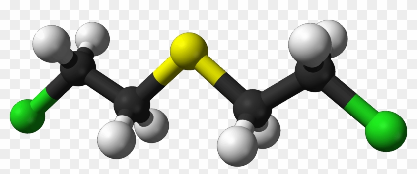 Sulfur Mustard 3d Balls - Mustard Gas Molecule Structure Clipart #1875777