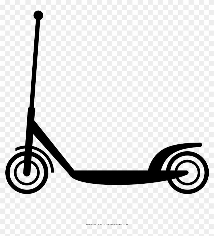 Roller Ausmalbilder - Scooter Clip Art Black And White - Png Download #1875965