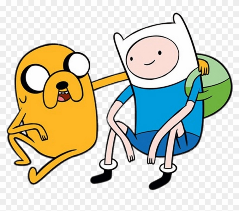 Adventure Time Finn And Jake Sitting Together Clipart