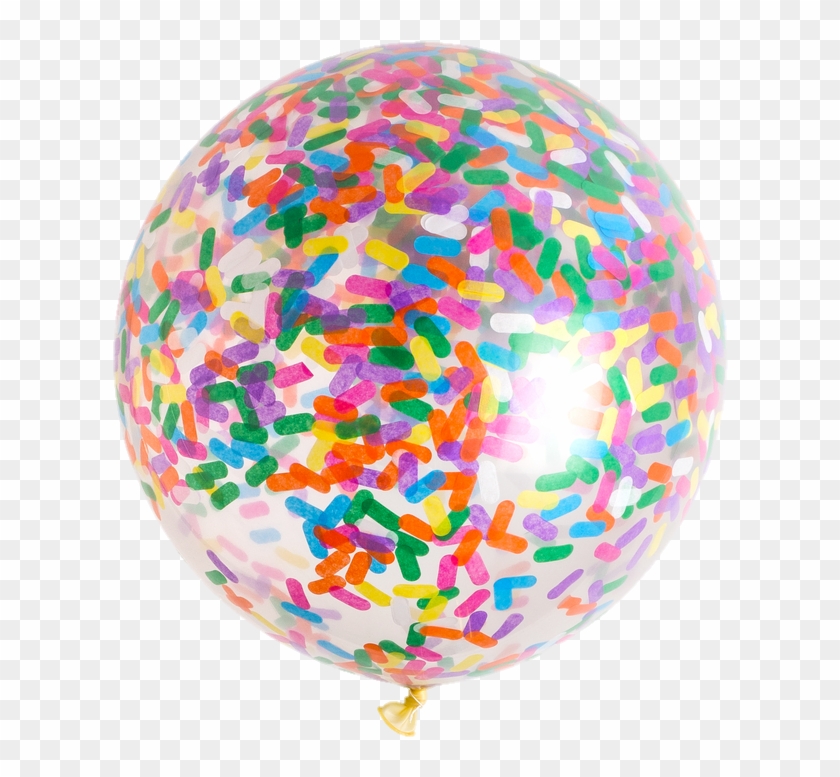 Confetti Balloon Shiny Sprinkles Transparent Png Aesthetic - Balloon Clipart #1876542