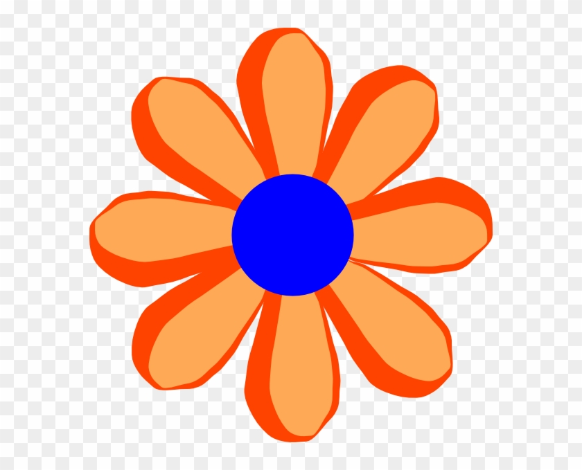 Flower Cartoon Orange Svg Clip Arts 582 X 599 Px - Flower Cartoon Clipart Png Transparent Png #1876571