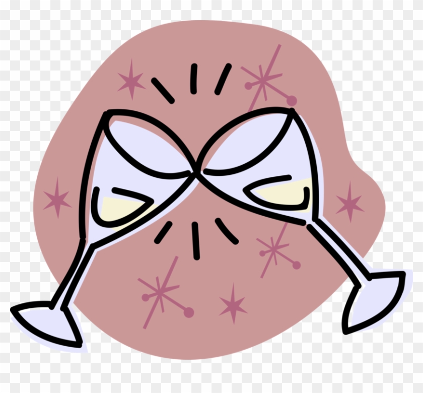 Vector Illustration Of Champagne Glasses Alcohol Drink Clipart #1877032