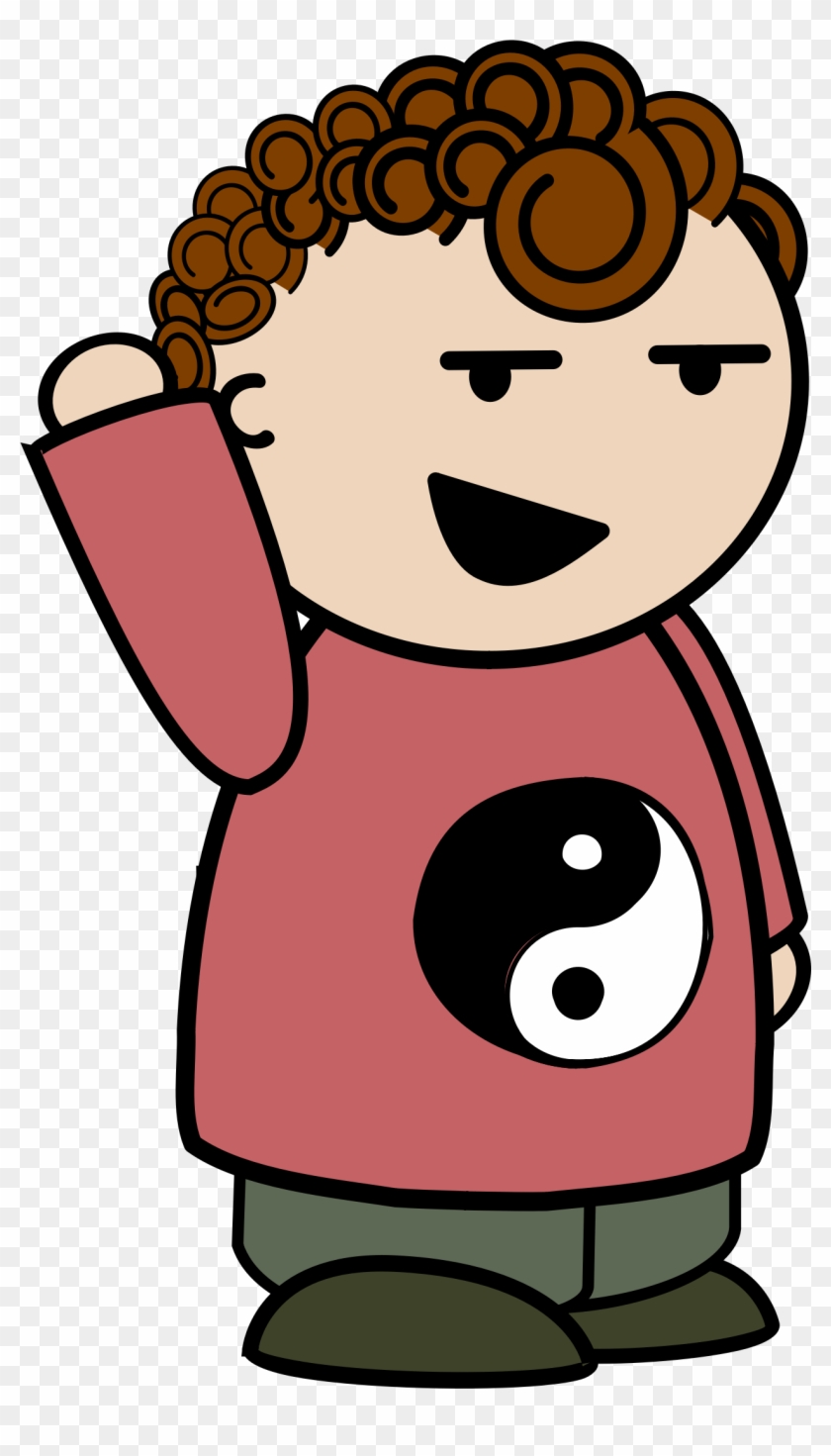 This Free Icons Png Design Of Yin Yang Boy, Hand Raised - Clip Art Transparent Png