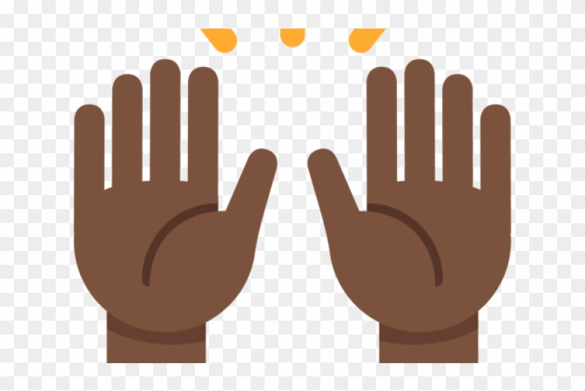 Hand Emoji Clipart Raised Hand - Emoji Mãos Pra Cima Png Transparent Png